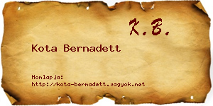 Kota Bernadett névjegykártya