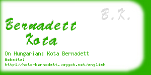 bernadett kota business card